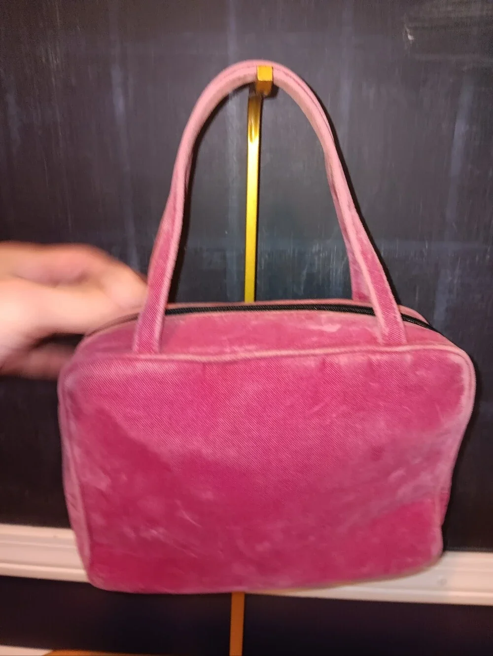 Kate Spade Pink Velour Shoulder Bag